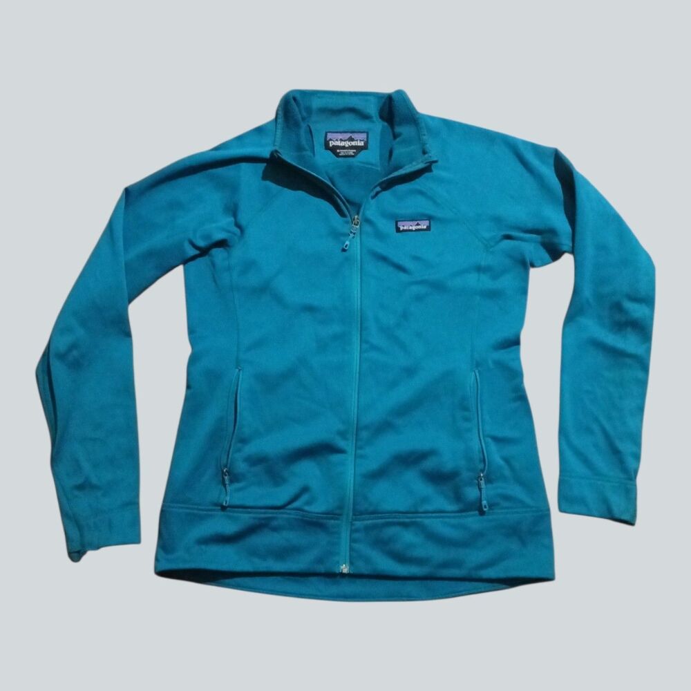 Patagonia Jacket Womens M Teal Full Zip Polartec Power Stretch Fleece